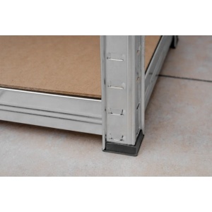 Raft metalic depozitare, 5 etajere robuste MDF, sarcina grea, ajustabile,modular, 180x90x40 cm, gri., Dedra - Img 5