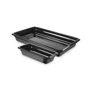 Recipient din porțelan GN 1/2, negru, 330x260x(h)65mm Fine Dine - Img 1