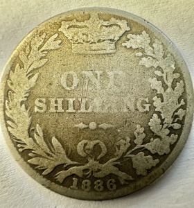 REGATUL UNIT - VICTORIA - ONE SHILLING 1886 ( ARGINT .925 ) - Img 2