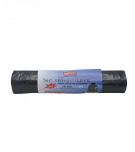 Rola 10 saci menajeri 60L, negru, EgePack