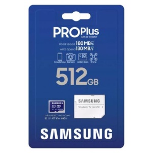 SAMSUNG PRO Plus 512GB microSD UHS-I U3 Full HD 4K UHD 180MB/s Read 130MB/s Write Memory Card Incl. SD-Adapter 2023 "MB-MD512SA/EU" - Img 3