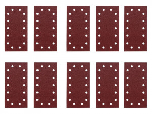 Set 10 benzi slefuitor abrazive dreptunghiulare, 280 x 115 mm, grit 100, gauri eliminare praf, Bosch - Img 1