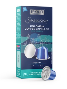 Set 10 capsule cafea premium compatibile NESPRESSO, COLOMBIA, 100% arabica, Evolet