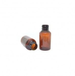 Set 100 bucati flacoane pet brun - maro, 100ml, diametru orificiu filetat 28mm - Img 2