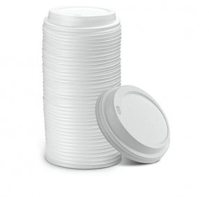 Set 100 capace pentru pahare carton 4 oz, alb, D62, bauturi calde - Img 2