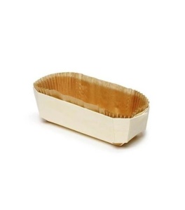 Set 100 forme cozonac/chec premium, hartie copt si lemn natural, 175 x 115 x 57mm - Img 1