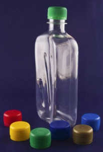 Set 140 flacoane, recipient din plastic, pet transparent, plate, orificiu filetat F28mm - Img 3