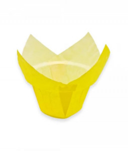 Set 150 forme copt pentru briose, chese tulip, hartie termica, 50 x 80, galben