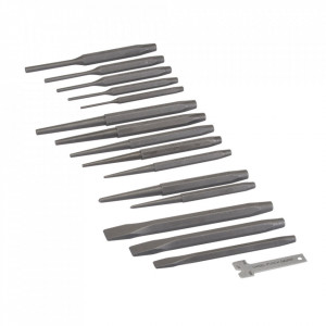 Set 16 piese punctuator, dalta, poanson, husa transport, Silverline - Img 1
