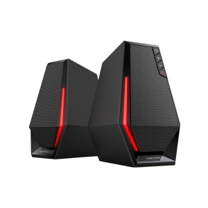 Set 2 boxe active pentru GAMING, PC, bluetooth,monitor audio, LED RGB, 5W, sunet HI-FI, incinte lemn si aluminiu, NEGRU, Edifier G1500-BK - Img 4