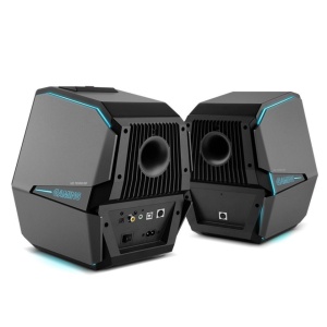Set 2 boxe active profesionale pentru GAMING, PC, muzica, STUDIO, bluetooth,monitor audio, LED RGB, 88W, sunet HI-FI, amplificator clasa D, incinte lemn si aluminiu, NEGRU, Edifier G5000-BK - Img 3