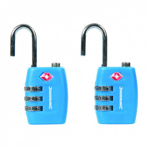 Set 2 lacate cu cifru pentru troller, valiza, 12.4 x 20.5mm, aprobat TSA, Silverline - Img 2
