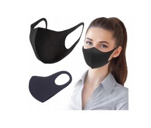 Set 3 masti faciale, textil neopren, protectie praf, poluare, protectie UV, NEGRU, Classic - Img 5
