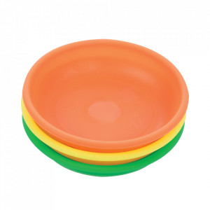 Set 3 recipiente plastic, magnetice, verde, galben, portocaliu, 150mm, Silverline - Img 1