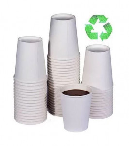 Set 3000 pahare carton pentru cafea, 200ml, 7oz, D70, ALBE - Img 1