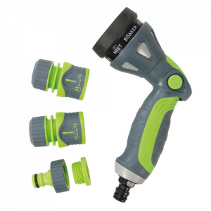 Set 5 piese pistol stropit gradina, 9 tipuri jet, Silverline - Img 2