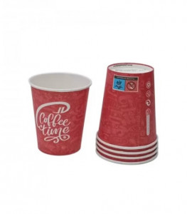 Set 50 pahare carton pentru cafea, 7oz, coffe time, 200ml, d70 - Img 2