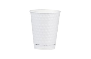 Set 500 pahare din carton pentru cafea, ceai, 235ml, 8oz, perete dublu model bubble, diametru gura D80, ALB