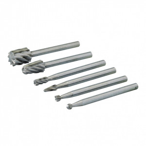 Set 6 piese mini freze pentru biax , Silverline Rotary Tool HSS Burr Set 6pce - Img 1
