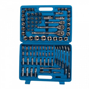 Set 90 scule manuale, chei clichet, chei fixe, tubulare, biti, Silverline - Img 3