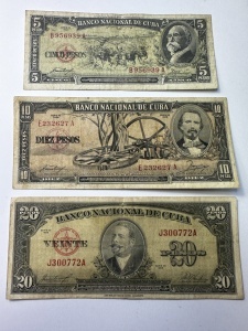 Set Bancnote - Cuba - 5/10/20 Pesos 1958