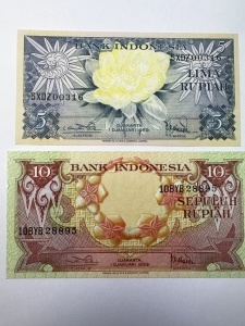 Set Bancnote - Indonezia - 5/10 Rupiah 1959 - Img 2