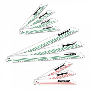 Set lame pentru fierastrau vertical tip sabie 10 piese, lemn si metal Silverline - Img 1