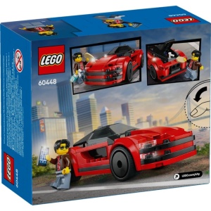 Set LEGO City 60448, masina sport rosie si sofer, 109 piese - Img 3
