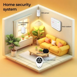 Sistem de Alarmă Inteligent Smart Home Denver SHA-220, Wi-Fi + 4G LTE/GSM, Kit Wireless Complet, Baterie Backup, Sirenă 90 dB, Compatibil Tuya, Alexa și Google Assistant, White - Img 8