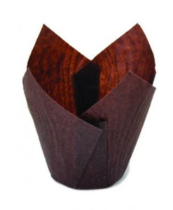 Szett 2160 muffin sütőforma, tulipános kockás, hőpapír, 42 x 72, barna - Img 2