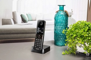  Telefon fix fara fir, ecran LCD 1.8", 50 contacte, melodii polifonice, docking station, Philips D470 - Img 2