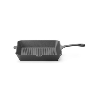 Tigaie grill din fonta, HENDI, negru,250x250x(H)50mm - Img 2