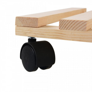 Virágtartó platform, 4 görgő, bükkfa, 300x300mm, 60kg, Silverline - Img 2