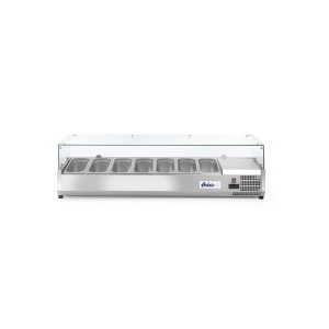Vitrina prezentare Hendi, interval temp. -2/8?C, 180W, corp inox, ARKTIC by Hendi, 1605x395x(H)430 mm, 7 vase GN 1/3