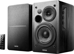 2 db aktív hangszóró PC, környezeti zene, gyerekszoba, 42W, távirányító, HI-FI hangzás, FEKETE faház, bluetooth, Edifier R1280DB