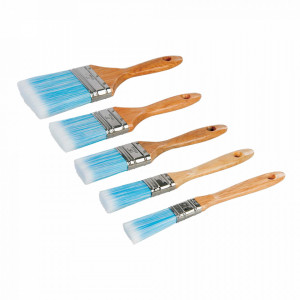 5 db-os professzionális szintetikus sörtéjű kefe készlet, Silverline, 19, 25, 40, 50 és 75 mm, fa nyél 143mm, Silverline - Img 2