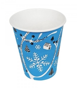 50 darabos papírpohár készlet, 235ml, 8oz, D80, forró italok, tea, bor, kávé, téli ünnepek, karácsonyi téma - Img 4