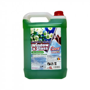 Ablaktisztító oldat, üveg, alkohollal, Lacramioare, 5L, Cloret