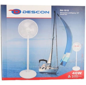 Álló ventilátor szobai, 40W, 3 fokozat, átmérő 40cm, fehér, Descon, Descon, Descon - Img 4