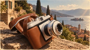 Aparat foto vintage de colectie AGFA Isola 6043, impecabil, format film 120, husa piele, second hand - Img 4