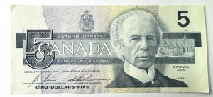 Bancnota Canada - 5 Dollars 1986 - Img 3