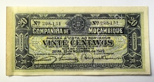 Bancnotă colonială Mozambique – 20 Centavos 1933, Companhia de Moçambique - Img 3