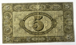 Bancnota Elvetie - 5 Francs 1947 - Img 2