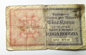 Bancnota - Protectoratul Boemiei și Moraviei -1 Koruna 1940 - Img 2