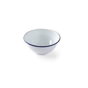 Bol salata emailata - oe160 mm, Alb/Albastru