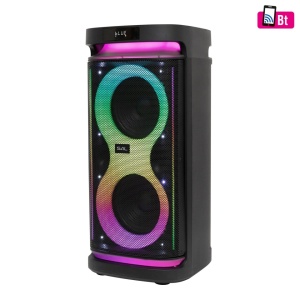 Boombox hordozható party hangszóró, bluetooth, usb, kártya, 160W, erőteljes hangzás, RGB LED, SAL PAR 2400BT