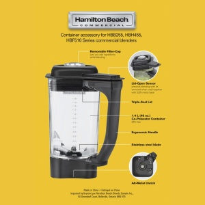 Cana din copoliester,1.4 L pentru blender HBB255, HBH455, HBF510 - Img 2