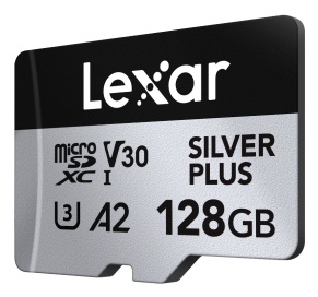 Card de memorie Lexar Professional SILVER Plus LMSSIPL128G-BNANG, 128GB, microSDXC, UHS-I U3, V30 "LMSSIPL128G-BNANG" - Img 2