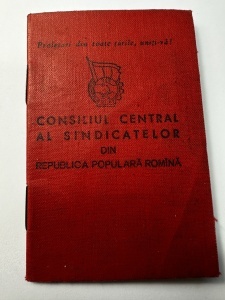 Carnet de membru al Consiliului Central al Sindicatelor din Republica Populară Romînă (RPR)