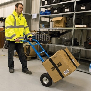 Carucior tip liza transport marfa, roti cu aer, greutate maxima suportata 315Kg, Silverline - Img 3